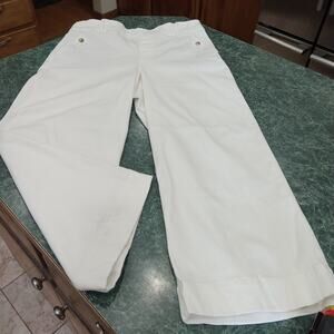 Spanx Stretch Twill Wide Leg Crop Pants Women’s Plus Size 1X Pull On Pockets